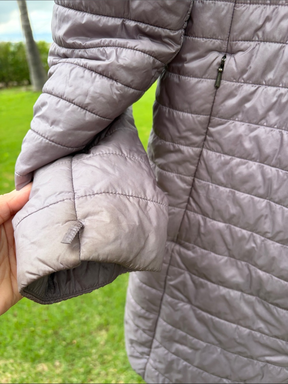 Patagonia Quilted Lightweight Long Puffer Jacket in Purple Gray - Picture 8 of 10